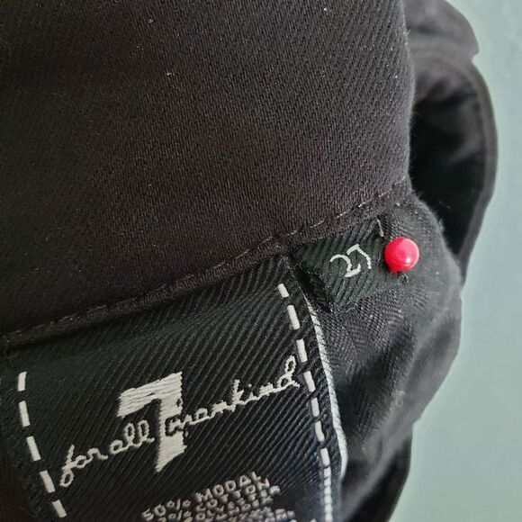 7 For All Mankind Black Distressed Jeans - Picture 8 of 9